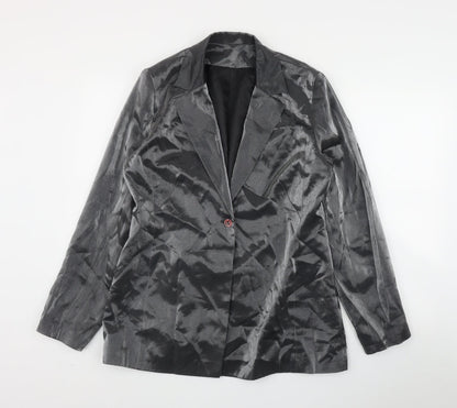 NLCollection Womens Silver   Jacket Blazer Size 14  Button