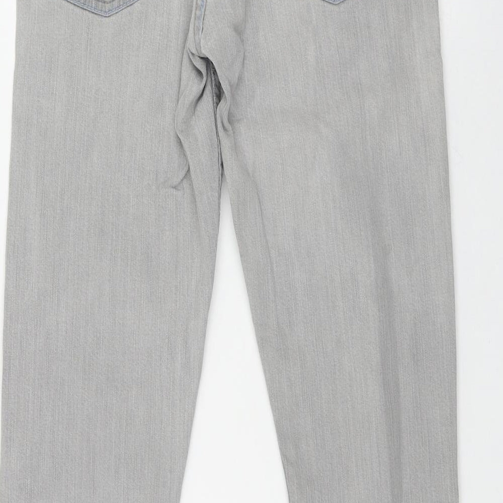 Denim & Co. Womens Grey  Cotton Skinny Jeans Size 10 L32 in Regular Zip