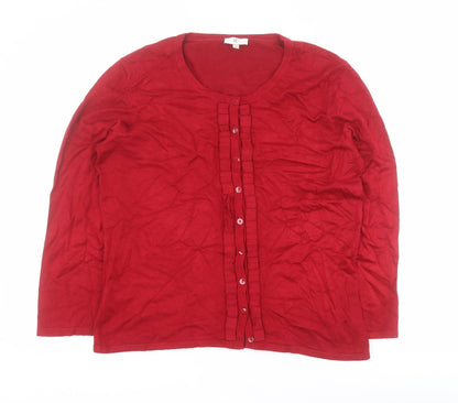 Womens UK Size 12 CC Red Cardigan Jumper