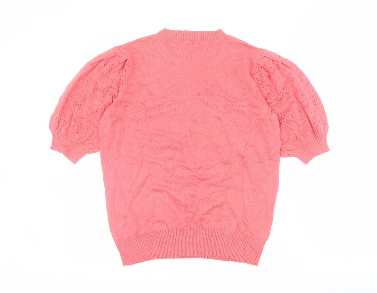 TU Womens Pink Round Neck  Cotton Pullover Jumper Size 12