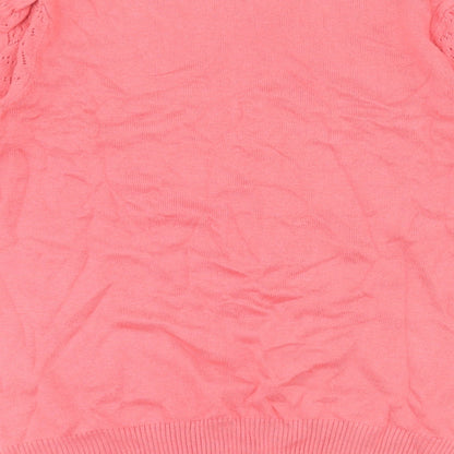 TU Womens Pink Round Neck  Cotton Pullover Jumper Size 12