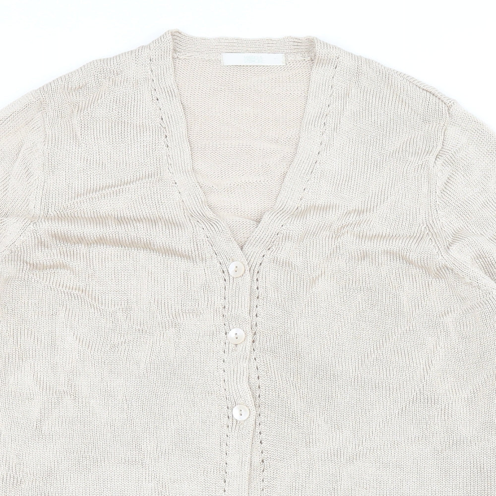 Womens UK Size 12 Marks and Spencer Gold Cardigan Jumper