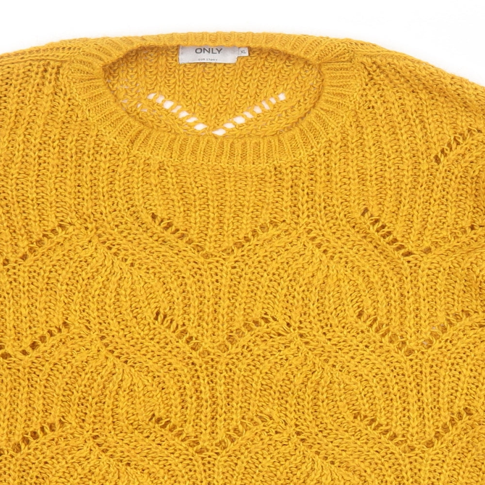 Womens UK Size XL Only Yellow Pullover Jumper