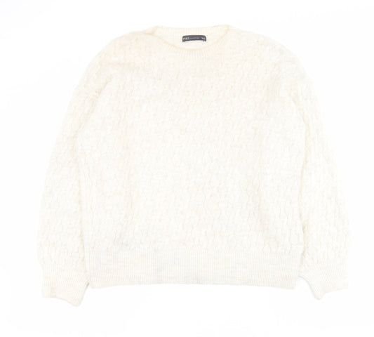 Womens UK Size L Marks and Spencer Beige Pullover Jumper