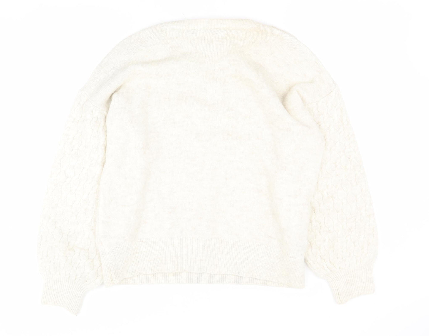 Womens UK Size L Marks and Spencer Beige Pullover Jumper