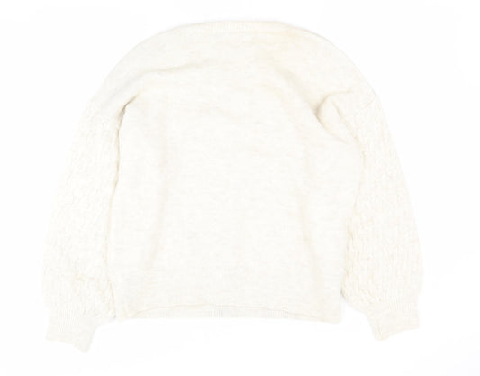 Womens UK Size L Marks and Spencer Beige Pullover Jumper