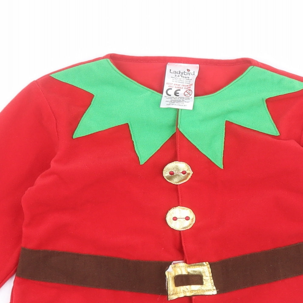Ladybird Boys Red   Jacket  Size 3-4 Years  Hook & Loop - Elf fancy dress