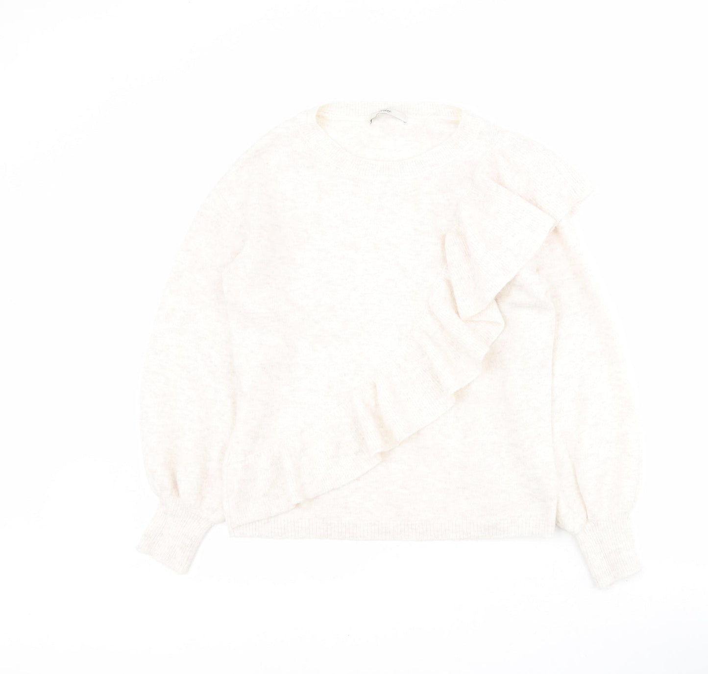 George Womens White Round Neck  Acrylic Pullover Jumper Size 12