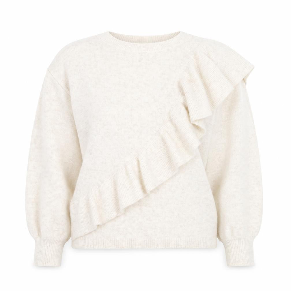 Front view of George women’s white round neck acrylic jumper, size UK 12