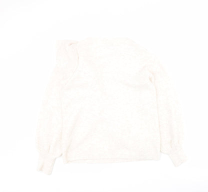 George Womens White Round Neck  Acrylic Pullover Jumper Size 12