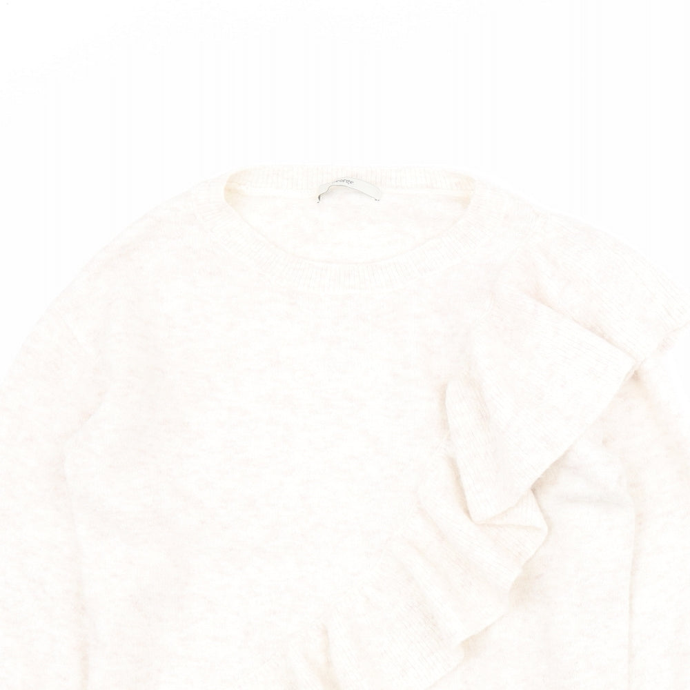 George Womens White Round Neck  Acrylic Pullover Jumper Size 12