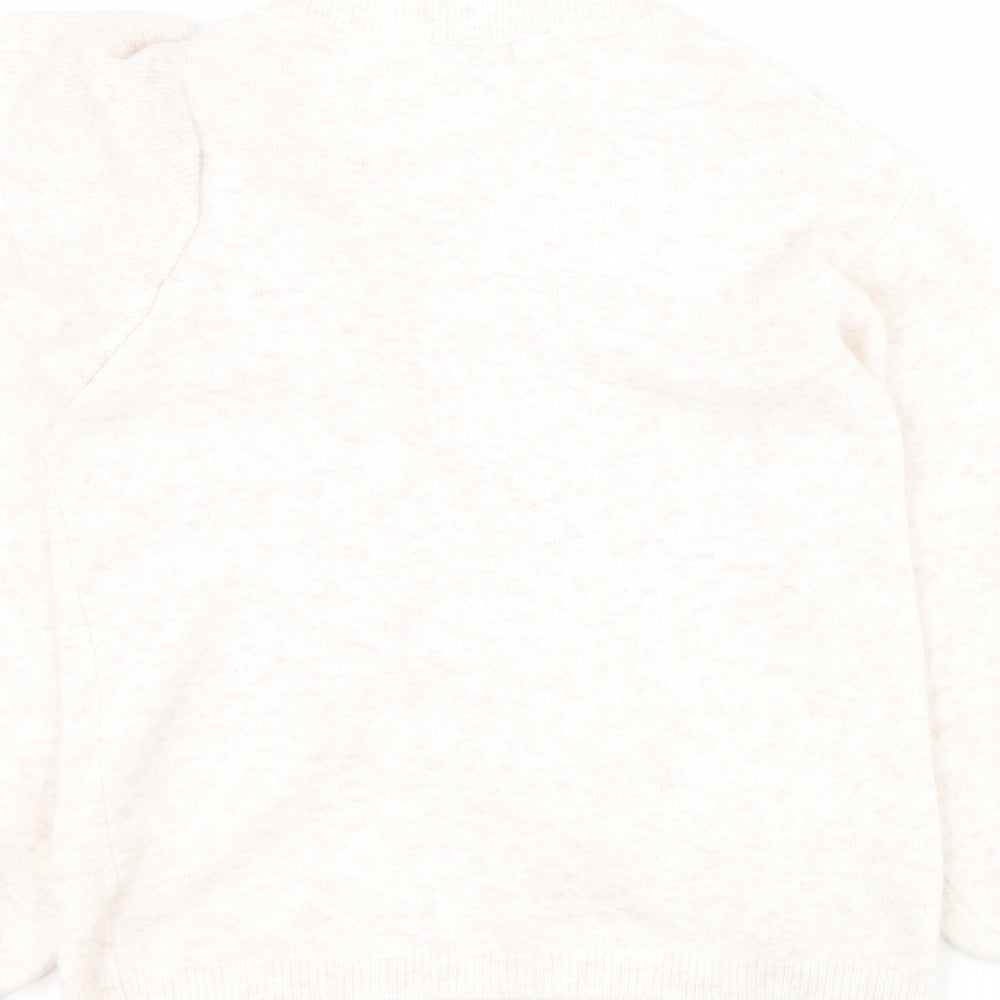 George Womens White Round Neck  Acrylic Pullover Jumper Size 12