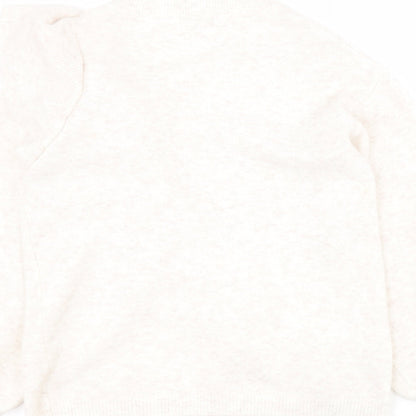 George Womens White Round Neck  Acrylic Pullover Jumper Size 12