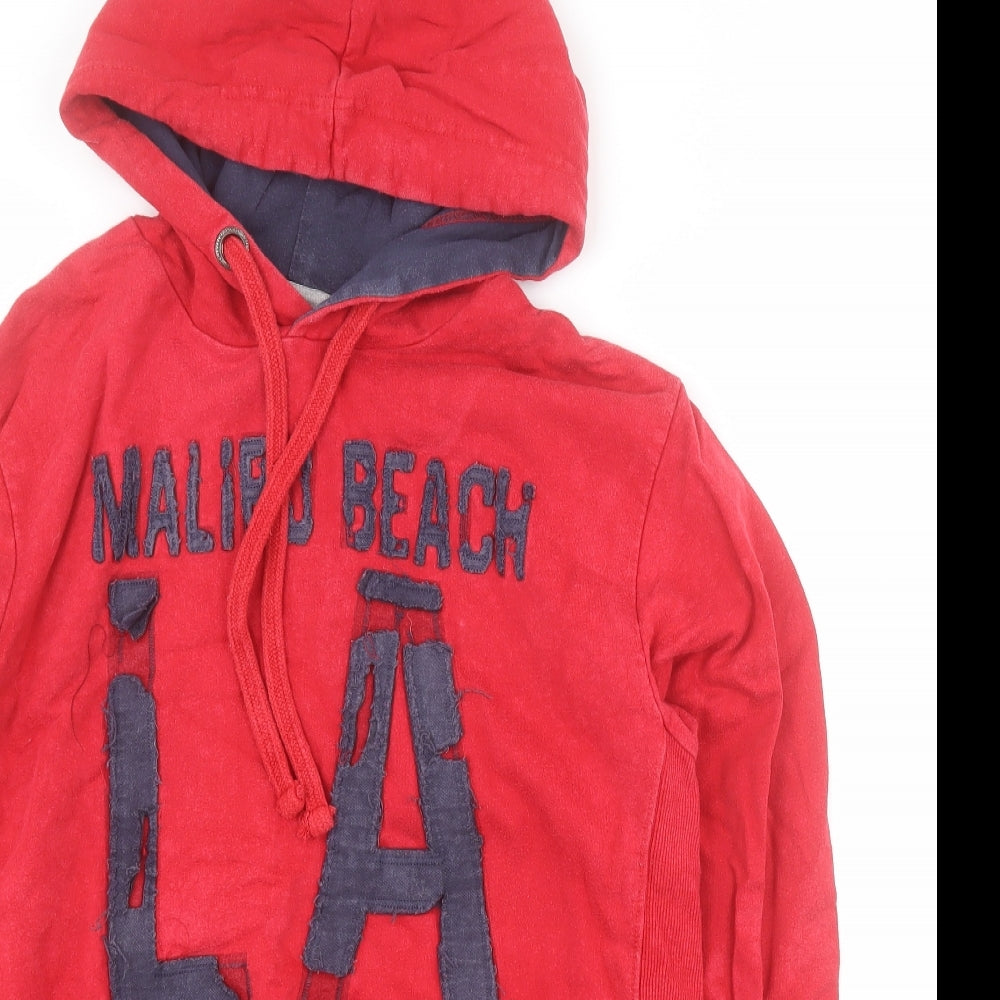 Deluxe Laundry Mens Red  Cotton Pullover Hoodie Size M