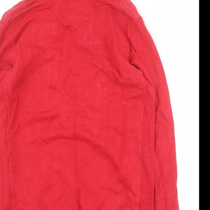 Deluxe Laundry Mens Red  Cotton Pullover Hoodie Size M