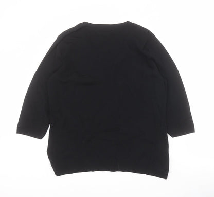 Gerard Womens Black V-Neck  Viscose Pullover Jumper Size 18