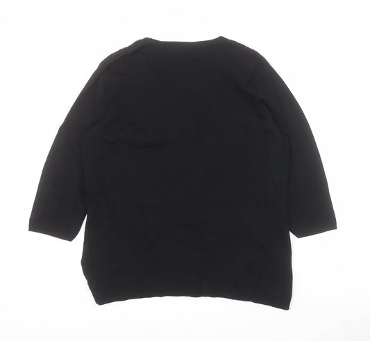 Gerard Womens Black V-Neck  Viscose Pullover Jumper Size 18