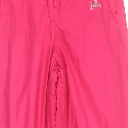 Skila Womens Pink  Cotton Snow Pants Trousers Size S L28 in Regular Drawstring