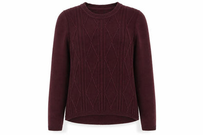Bonmarché Womens Purple Crew Neck Acrylic Pullover Jumper Size M