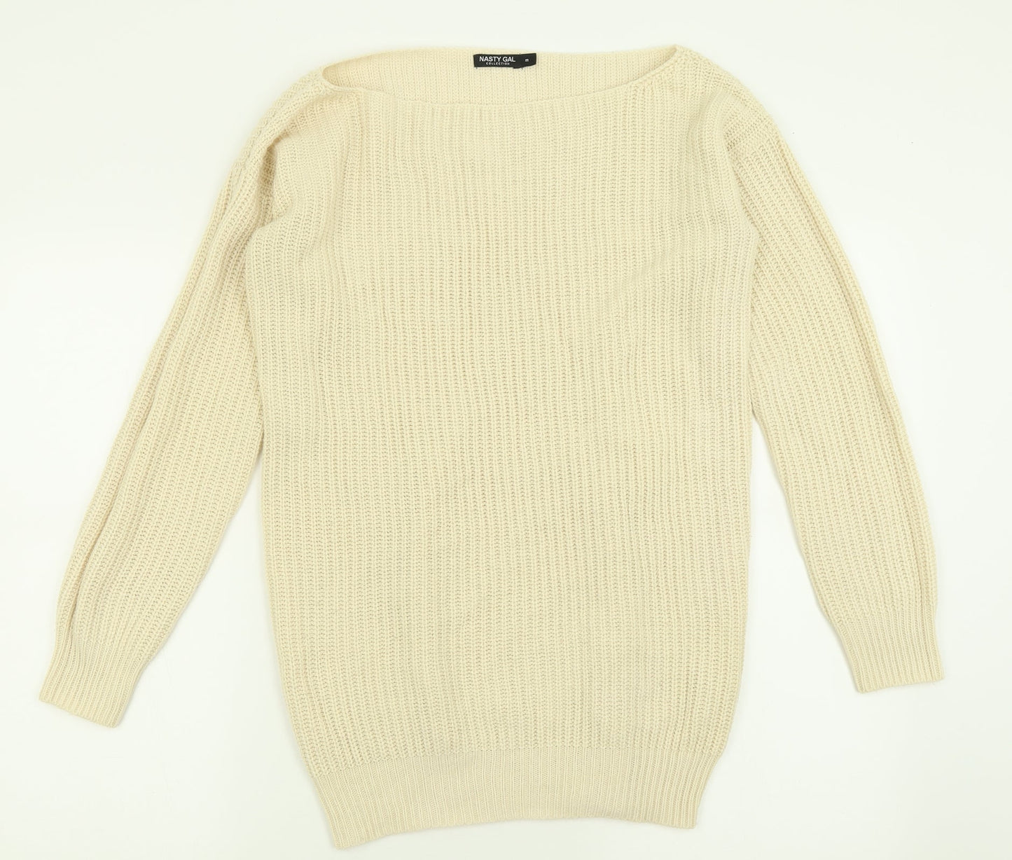 Womens UK Size M Nasty Gal Beige Pullover Jumper