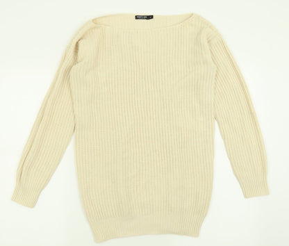 Womens UK Size M Nasty Gal Beige Pullover Jumper