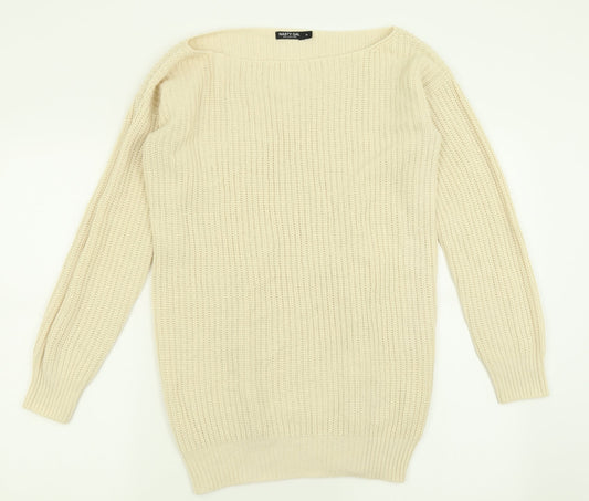 Womens UK Size M Nasty Gal Beige Pullover Jumper