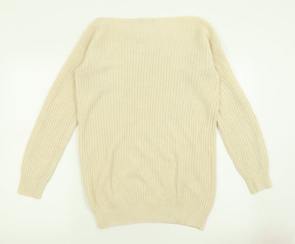 Womens UK Size M Nasty Gal Beige Pullover Jumper