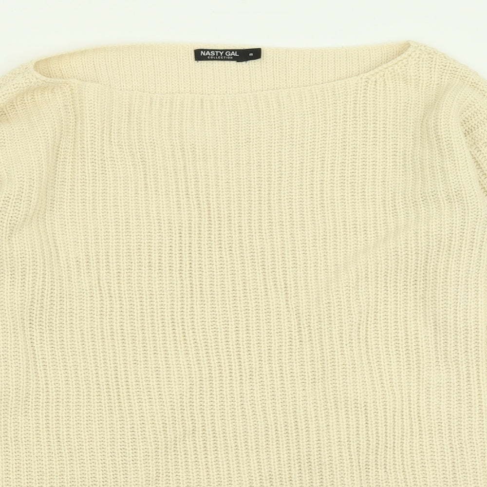 Womens UK Size M Nasty Gal Beige Pullover Jumper