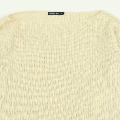 Womens UK Size M Nasty Gal Beige Pullover Jumper