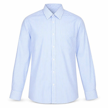 Cedarwood State Mens Blue Striped Cotton Button-Up Size 15 Collared Button