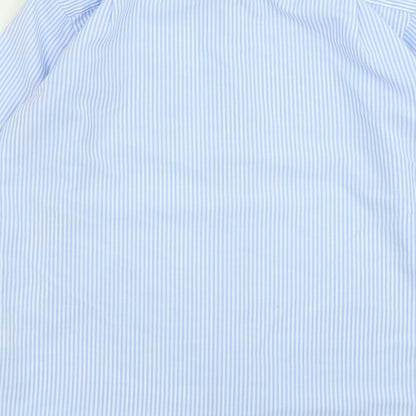 Mens UK Size 15 Cedar Wood State Blue  Button-Up Long Sleeve Casual Shirt