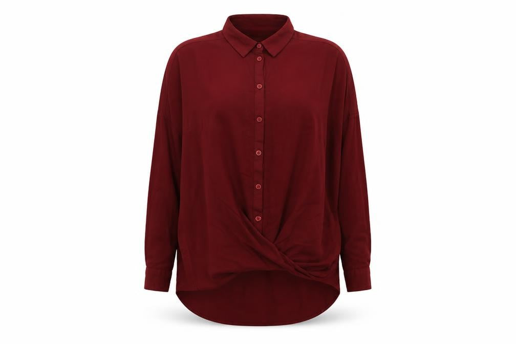 Womens UK Size S BDG Red Basic Button-Up