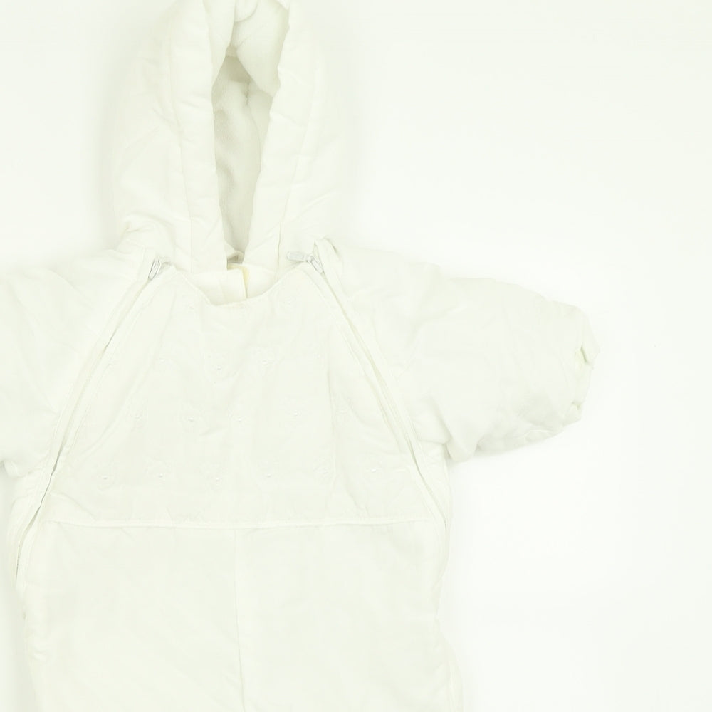 Ladybird Girls White   3-in-1 Jacket Poncho Size 0-3 Months   Hook & Loop