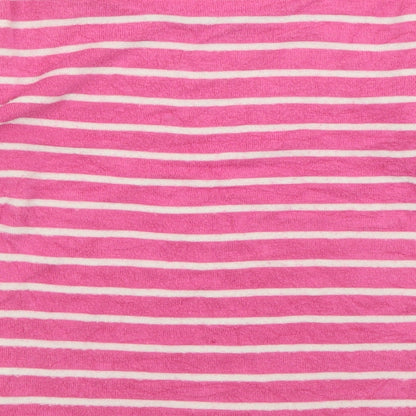 NEXT Girls Pink Striped Polyester Basic Casual Size 9 Years Crew Neck Pullover