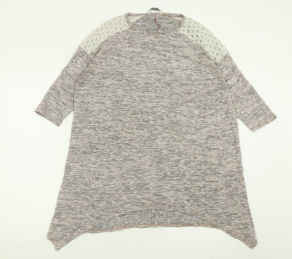 George Womens Purple  Viscose Tunic T-Shirt Size 12 Crew Neck