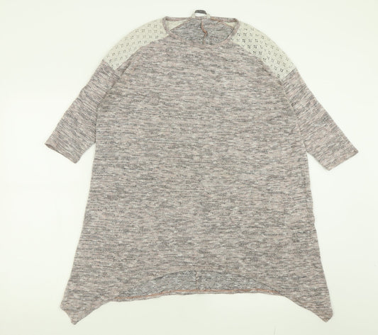 George Womens Purple  Viscose Tunic T-Shirt Size 12 Crew Neck