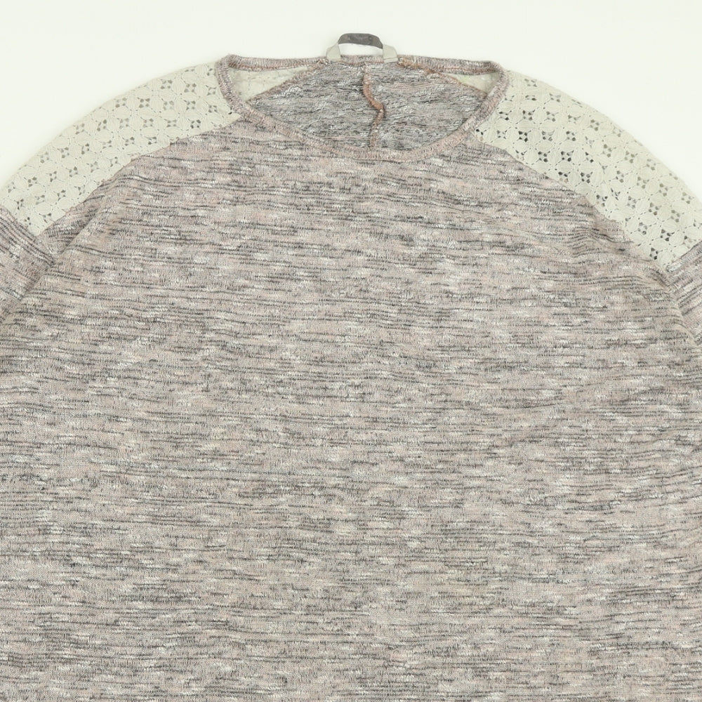 George Womens Purple  Viscose Tunic T-Shirt Size 12 Crew Neck