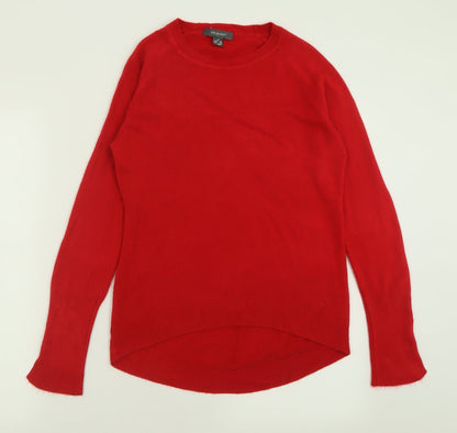 Primark Womens Red Crew Neck  Acrylic Pullover Jumper Size XS