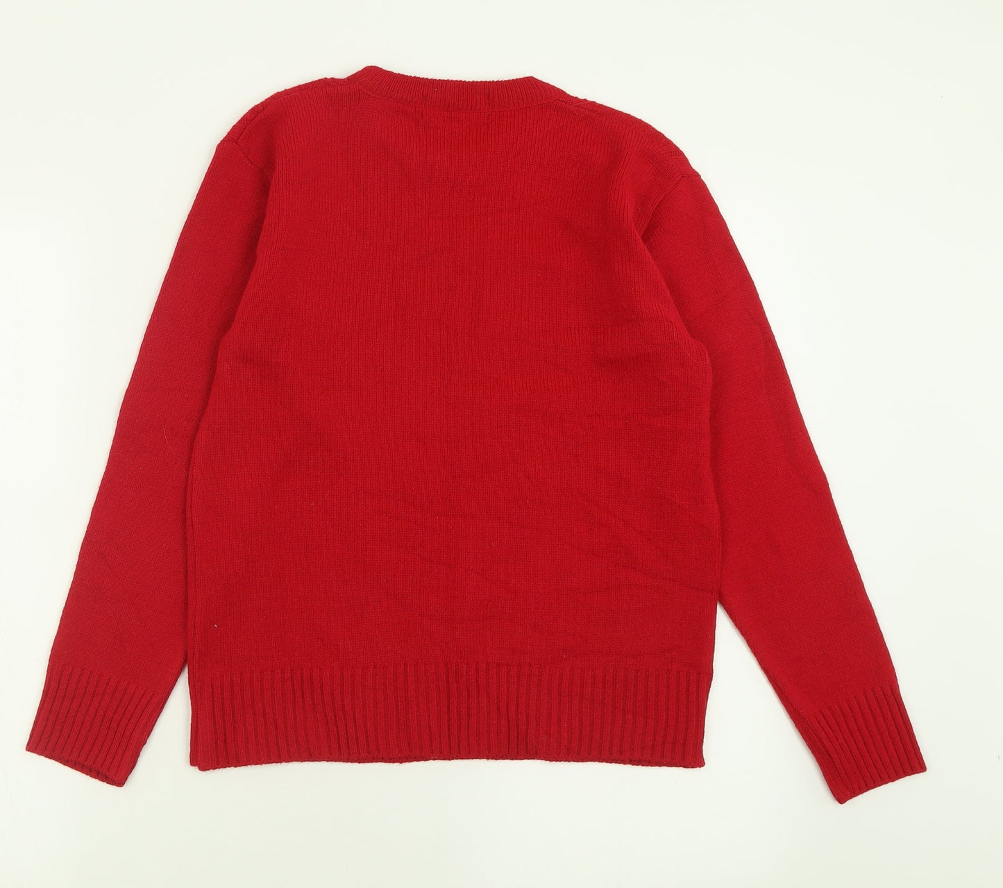 Womens UK Size XS Pure & Natural Red Pullover Jumper