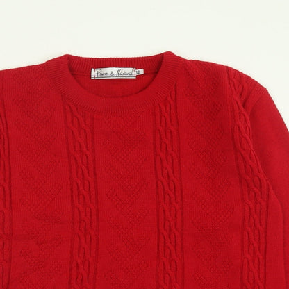 Womens UK Size XS Pure & Natural Red Pullover Jumper