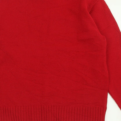 Womens UK Size XS Pure & Natural Red Pullover Jumper