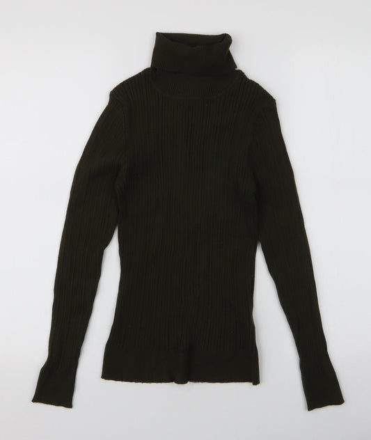 Primark Womens Green Roll Neck  Viscose Pullover Jumper Size M