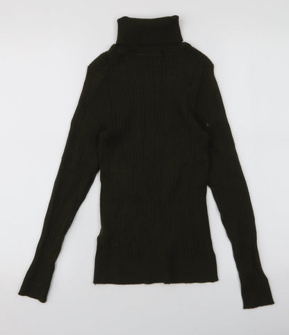 Primark Womens Green Roll Neck  Viscose Pullover Jumper Size M