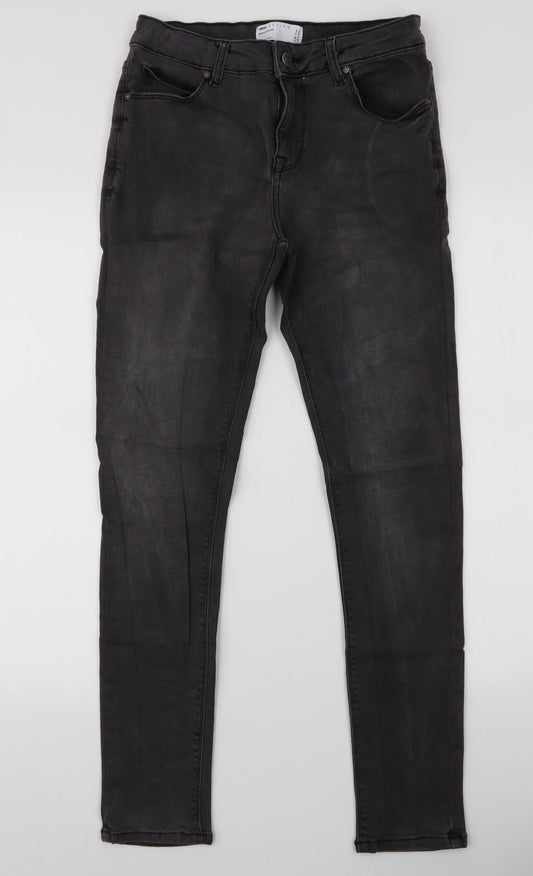 ASOS Mens Grey  Cotton Skinny Jeans Size 28 in L32 in Slim Zip