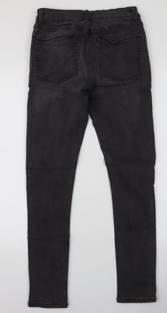 ASOS Mens Grey  Cotton Skinny Jeans Size 28 in L32 in Slim Zip