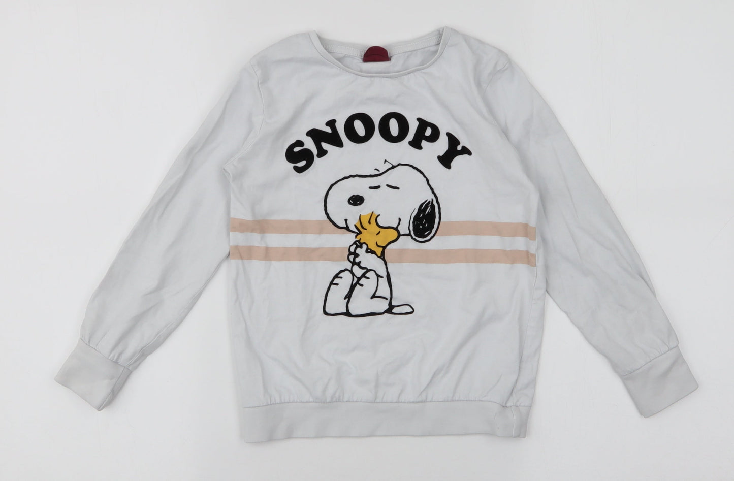 George Girls White  100% Cotton Pullover Sweatshirt Size 7-8 Years  Pullover - Peanuts Snoopy