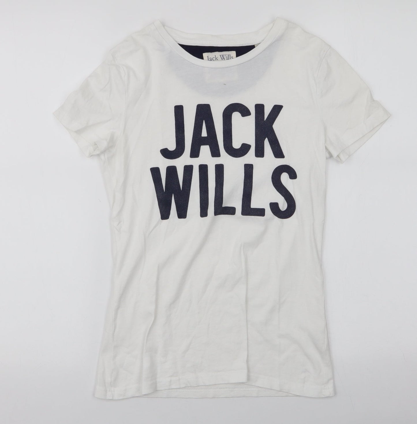 Womens UK Size 6 Jack Wills White Jersey T-Shirt