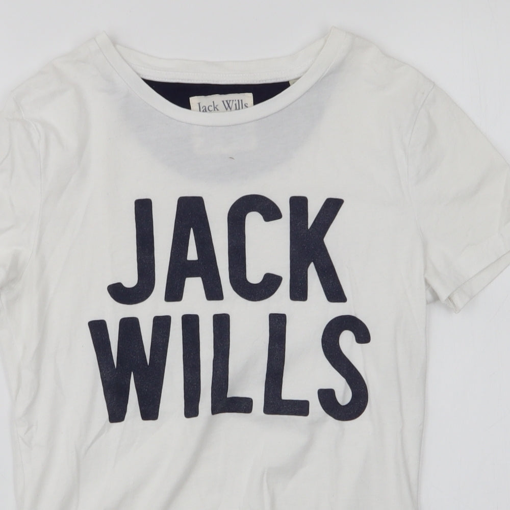 Womens UK Size 6 Jack Wills White Jersey T-Shirt