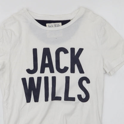 Womens UK Size 6 Jack Wills White Jersey T-Shirt