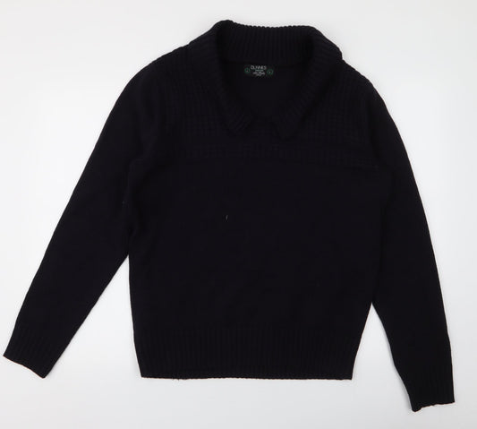 Dunnes Mens Blue Collared  Acrylic Pullover Jumper Size L